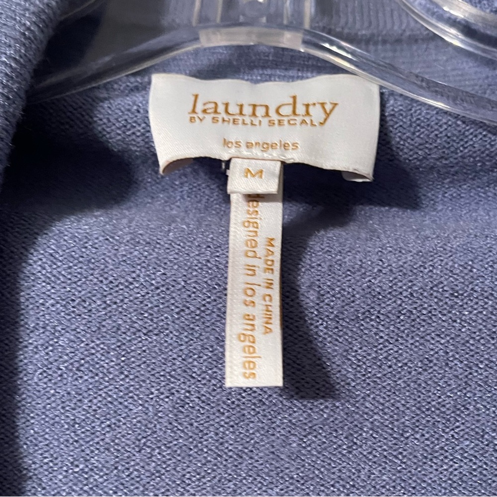 Laundry By Shelli Segal Lavender Blue V-Neck Sweater - Picture 2 of 2